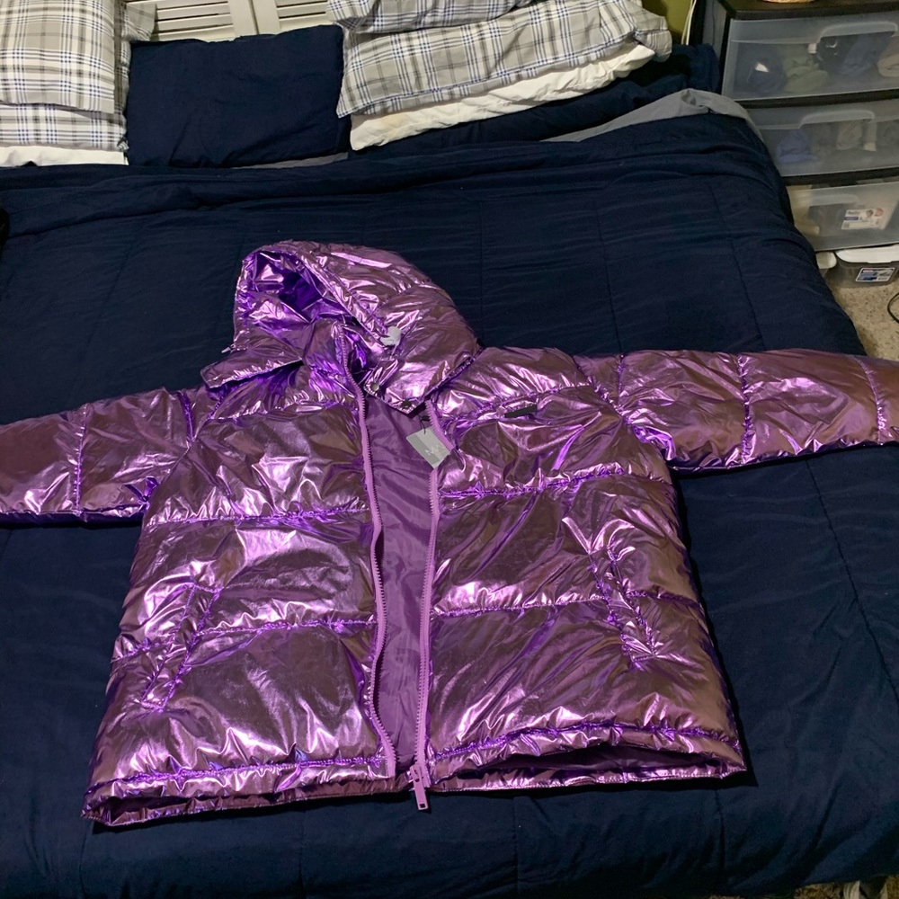 BooHoo Man Metallic Puffer Coat
